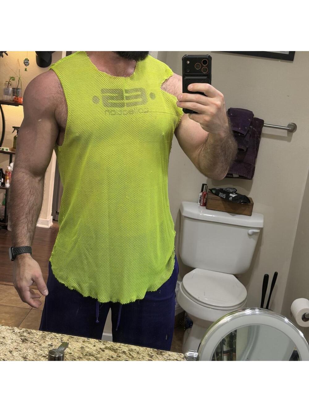 ES Collection neon green mesh tank top